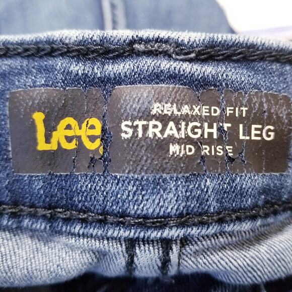 Lee Jeans Straight Leg Relaxed Fit Mid Rise Women's Blue Jeans Size 14 - Picture 5 of 7